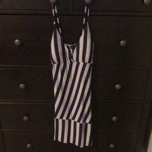 Purple and Gray Striped Dress